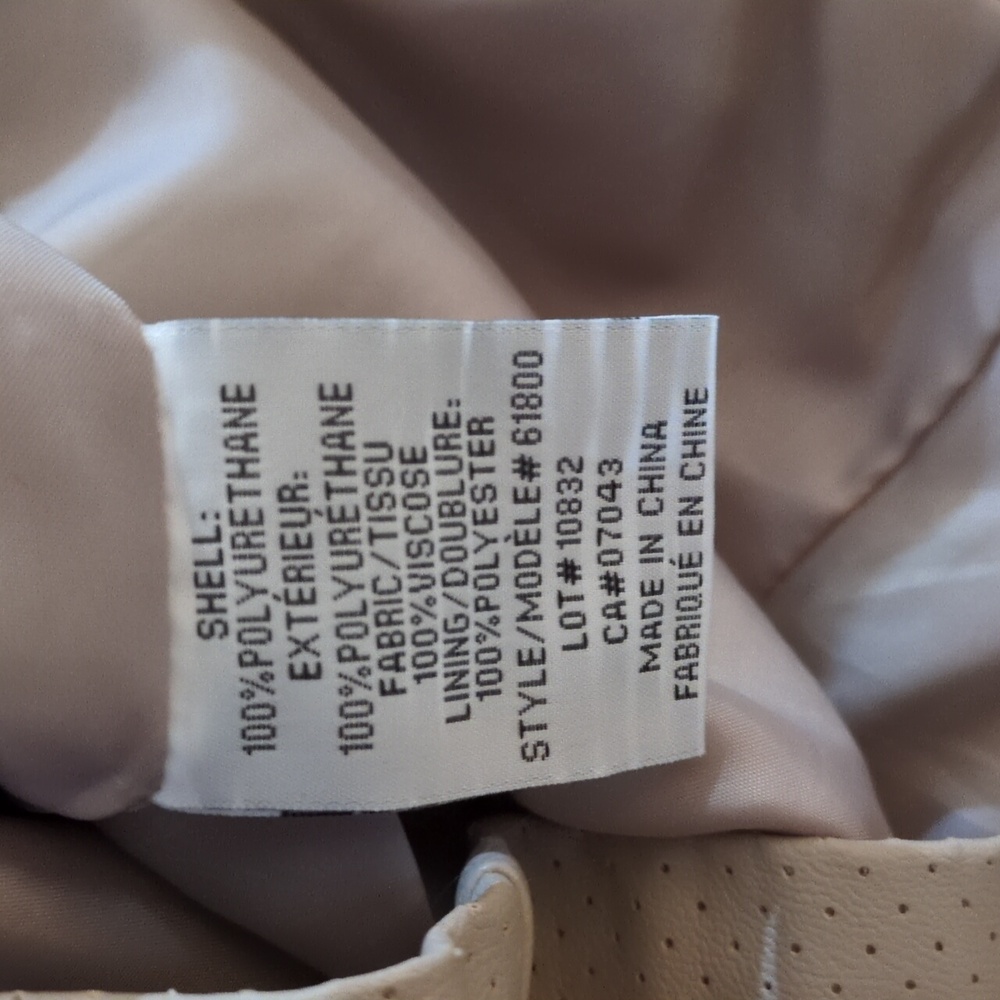 Bagatelle Faux Leather Fitted Jacket Zipper Details Beige Tan Taupe Size S - Picture 9 of 10